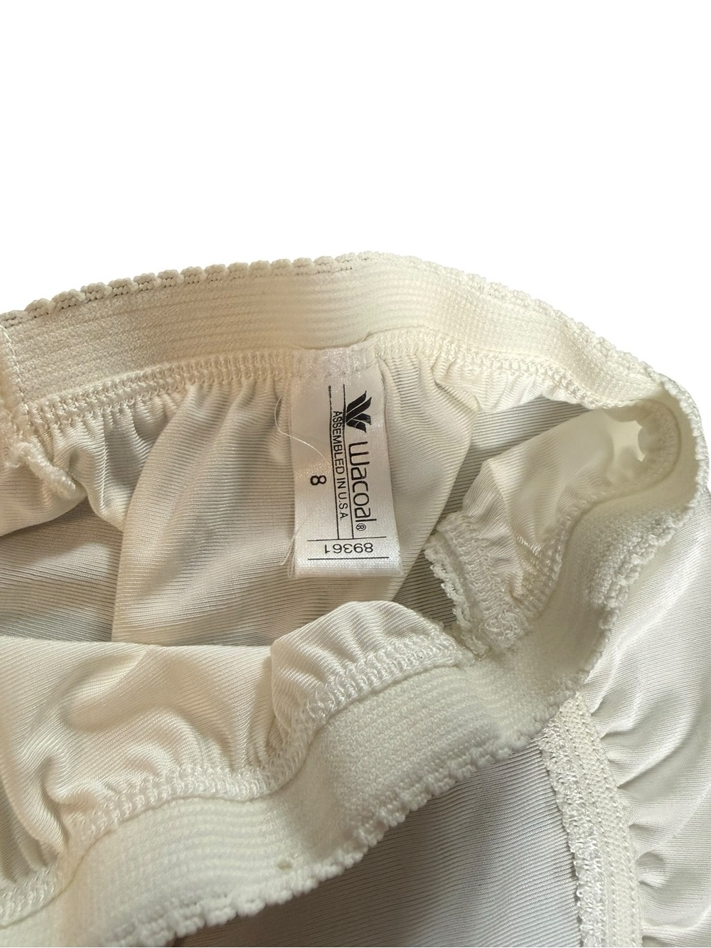 Wacoal Vintage Ivory Satin High-Cut Brief Panties Size 8/Medium - Picture 3 of 5